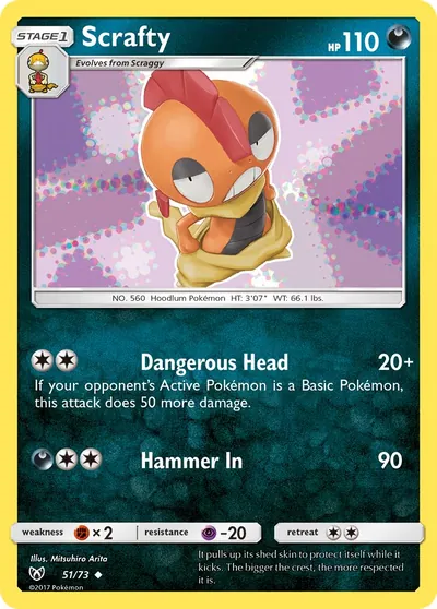 Scrafty - Lendas Luminescentes - ilustração de Mitsuhiro Arita
