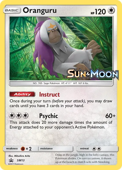 Oranguru - Promos de Sol e Lua - ilustração de Mitsuhiro Arita