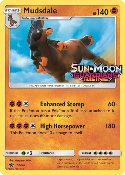 Mudsdale - Promos de Sol e Lua - ilustração de Mitsuhiro Arita