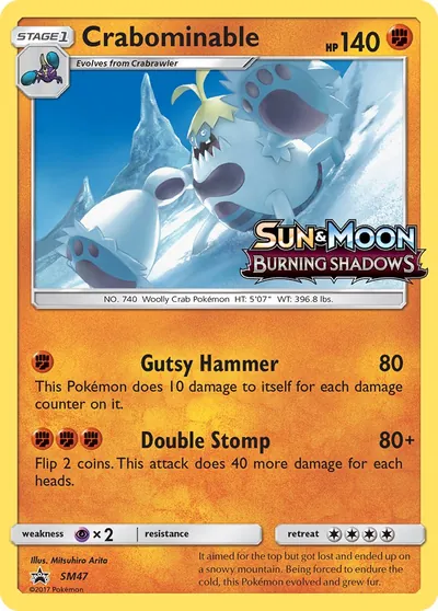 Crabominable - Promos de Sol e Lua - ilustração de Mitsuhiro Arita