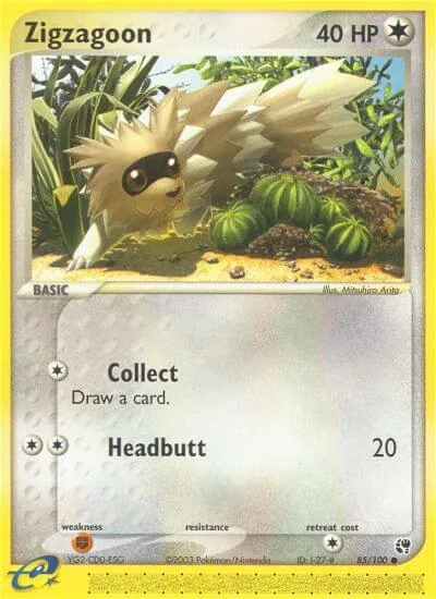 Zigzagoon - Sandstorm - ilustração de Mitsuhiro Arita