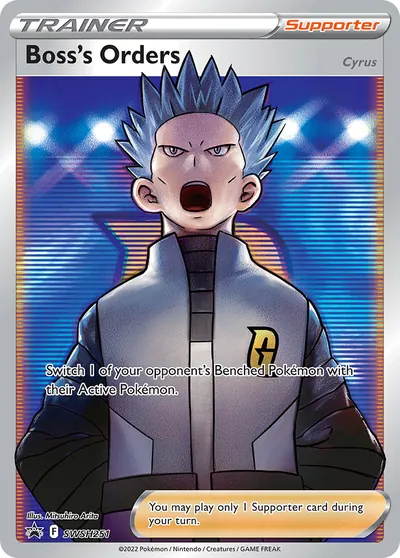 Boss’s Orders - Promos de Espada e Escudo - ilustração de Mitsuhiro Arita