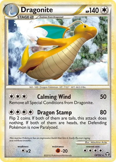 Dragonite - Triunfante - ilustração de Mitsuhiro Arita