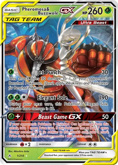 Pheromosa e Buzzwole-GX - Elos Inquebráveis - ilustração de Mitsuhiro Arita
