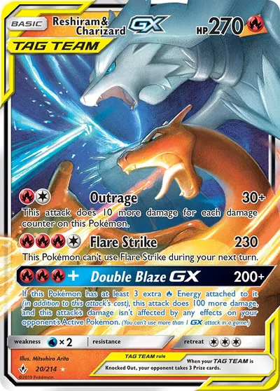 Reshiram e Charizard-GX - Elos Inquebráveis - ilustração de Mitsuhiro Arita
