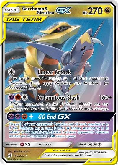 Garchomp e Giratina-GX - Sintonia Mental - ilustração de Mitsuhiro Arita