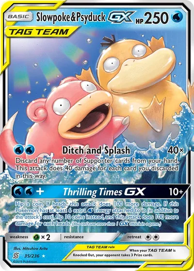 Slowpoke e Psyduck-GX - Sintonia Mental - ilustração de Mitsuhiro Arita