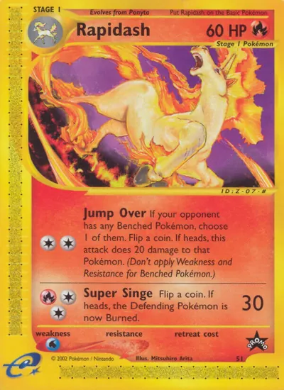 Rapidash - Promos Black Star (Wizards) - ilustração de Mitsuhiro Arita