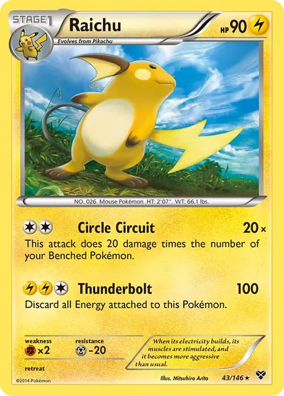 Raichu - XY - ilustração de Mitsuhiro Arita