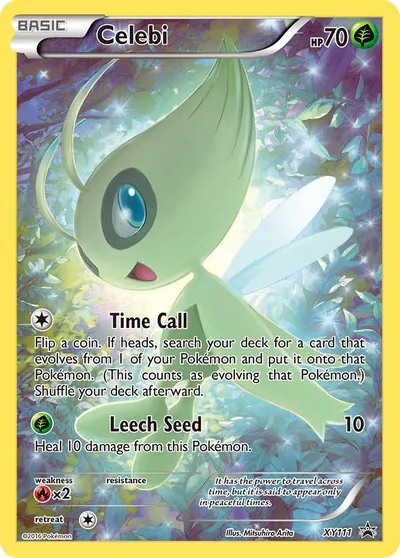 Celebi - Promos de XY - ilustração de Mitsuhiro Arita