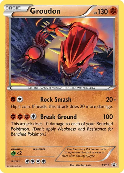 Groudon - Promos de XY - ilustração de Mitsuhiro Arita