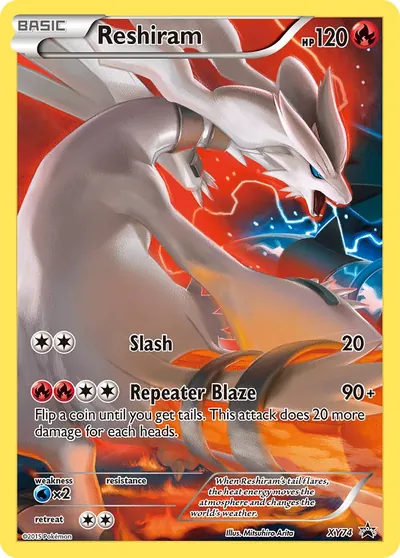 Reshiram - Promos de XY - ilustração de Mitsuhiro Arita