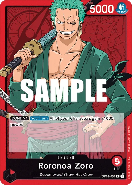 Roronoa Zoro OP01-001 One Piece Card Game OP-01