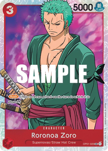 Roronoa Zoro OP01-025 One Piece Card Game OP-01