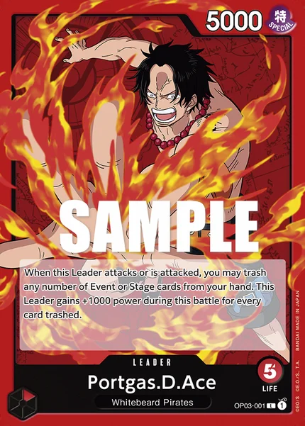 Portgas.D.Ace OP03-001 One Piece Card Game OP-03