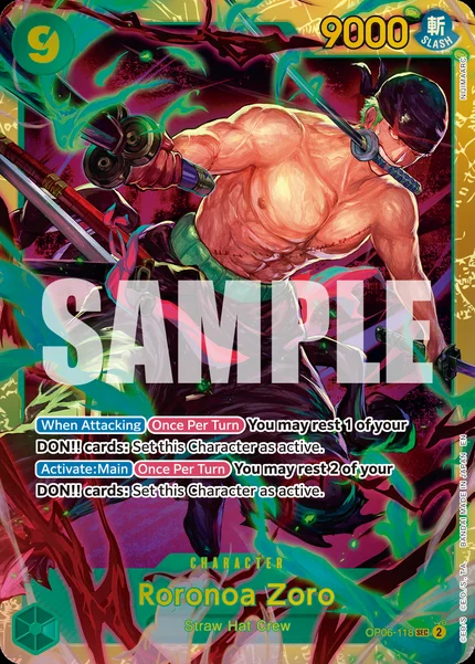 Roronoa Zoro OP06-118_r2 One Piece Card Game PRB-02