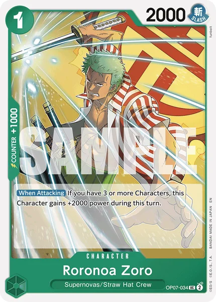 Roronoa Zoro OP07-034_r1 One Piece Card Game ST-24