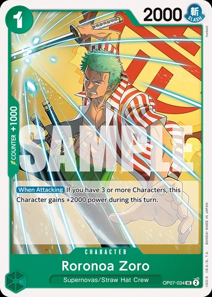 Roronoa Zoro OP07-034 One Piece Card Game OP-07