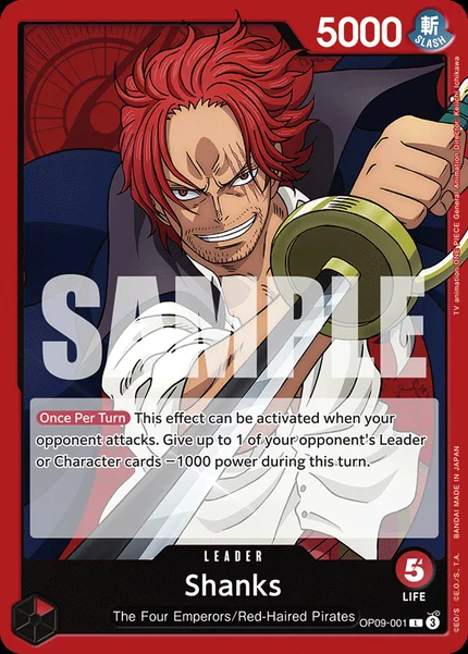 Shanks OP09-001 One Piece Card Game OP-09