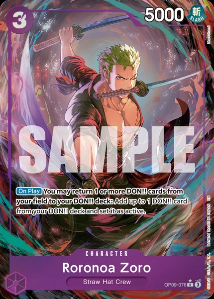 Roronoa Zoro OP09-076_p2 One Piece Card Game PRB-02