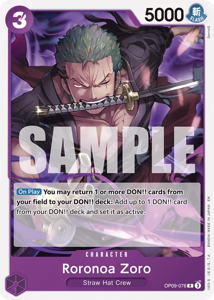 Roronoa Zoro OP09-076_r1 One Piece Card Game ST-26