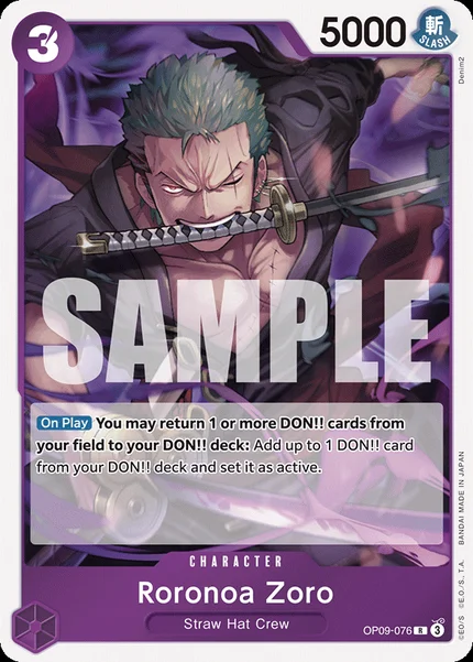 Roronoa Zoro OP09-076 One Piece Card Game OP-09