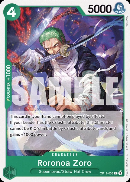 Roronoa Zoro OP12-036 One Piece Card Game OP-12