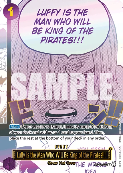 Luffy Is the Man Who Will Be King of the Pirates!!! OP12-079_p1 One Piece Card Game Promo