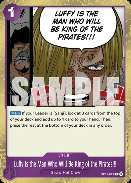 Luffy Is the Man Who Will Be King of the Pirates!!! OP12-079 One Piece Card Game OP-12