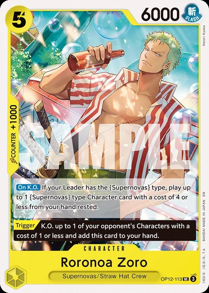 Roronoa Zoro OP12-113_r1 One Piece Card Game ST-36