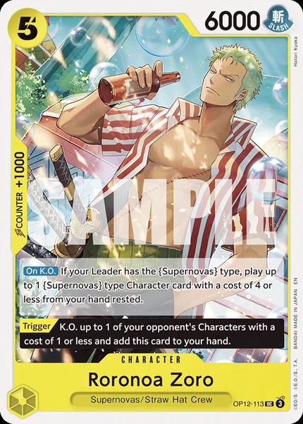 Roronoa Zoro OP12-113 One Piece Card Game OP-12