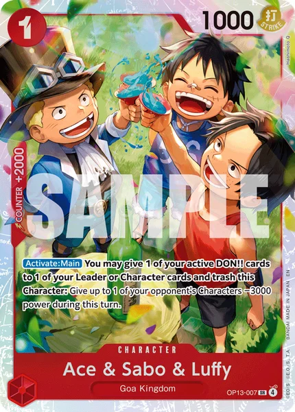 Ace & Sabo & Luffy OP13-007 One Piece Card Game OP-13