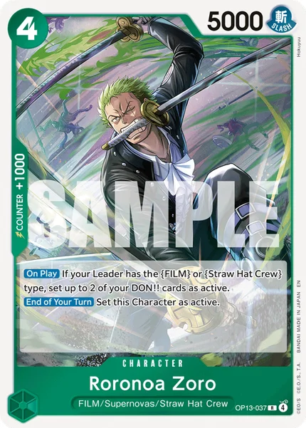 Roronoa Zoro OP13-037 One Piece Card Game OP-13