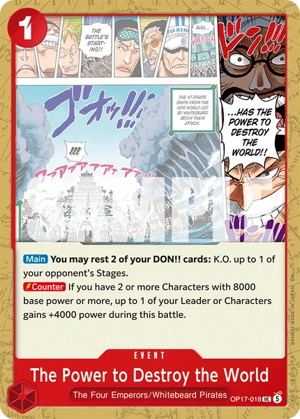 The Power to Destroy the World OP17-018 OP-17 One Piece Card Game