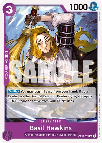 Basil Hawkins OP17-073 OP-17 One Piece Card Game