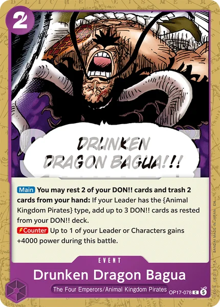 Drunken Dragon Bagua OP17-078 OP-17 One Piece Card Game