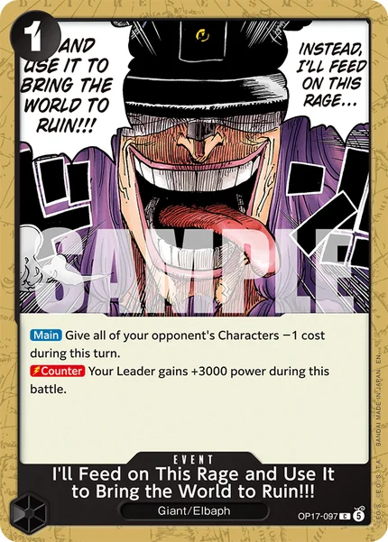 I'll Feed on This Rage and Use It to Bring the World to Ruin!!! OP17-097 OP-17 One Piece Card Game