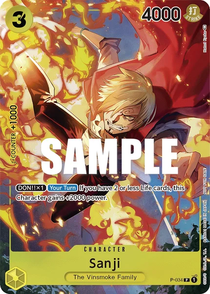 Sanji P-034 One Piece Card Game Promo