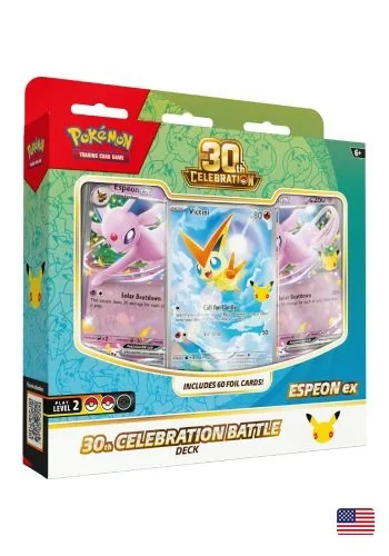 (ING) Baralho Pré Construído - Baralho Batalha de Celebração de 30 Anos - Espeon ex