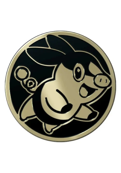 Moeda Colecionável Jumbo - Tepig - Dourado Espelhado Holofoil