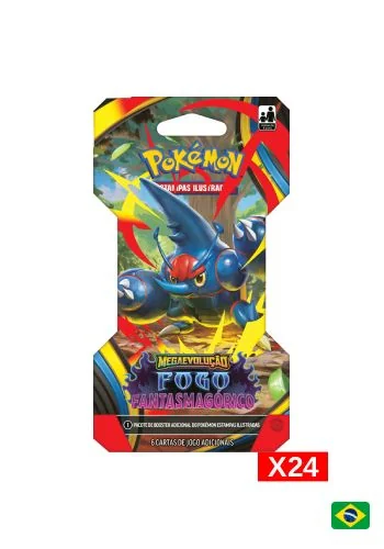 (PT-BR) Kit com 24 Blister Unitário - Megaevolução 2 - Fogo Fantasmagórico