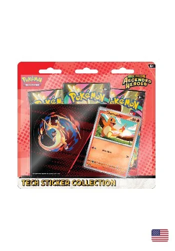 (ING) Blister Triplo Tech Sticker Megaevolução 2.5 - Heróis Excelsos - Charmander
