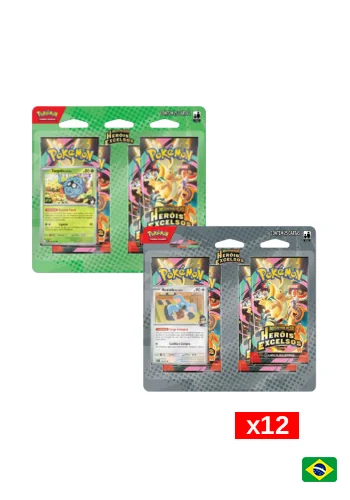 (PT-BR) Kit com 12 Blister Quádruplo - Megaevolução 2.5 - Heróis Excelsos