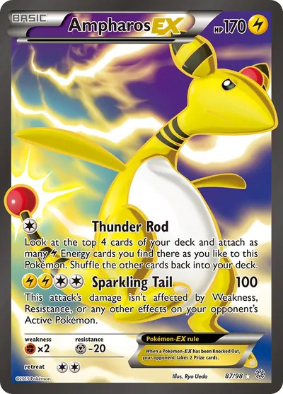 Ampharos-EX - Origens Ancestrais - ilustração de Ryo Ueda