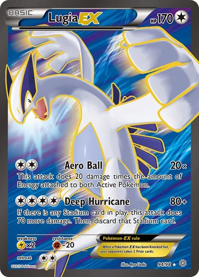Lugia-EX - Origens Ancestrais - ilustração de Ryo Ueda