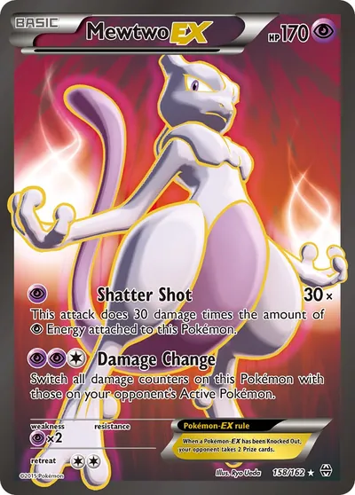 Mewtwo-EX - Turbo Revolução - ilustração de Ryo Ueda