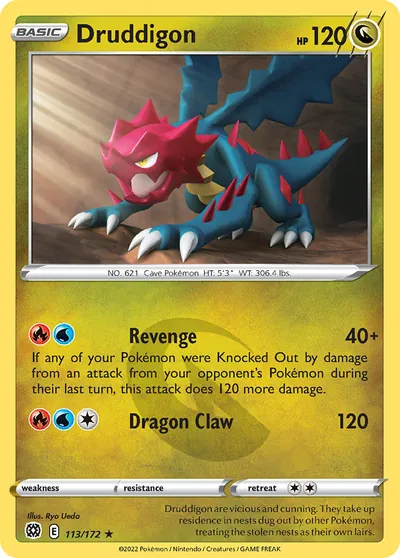 Druddigon - Astros Cintilantes - ilustração de Ryo Ueda