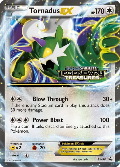 Tornadus-EX - Promos de Black e White - ilustração de Ryo Ueda