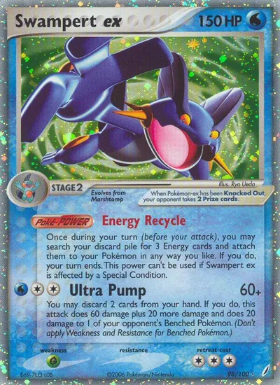 Swampert ex - Crystal Guardians - ilustração de Ryo Ueda