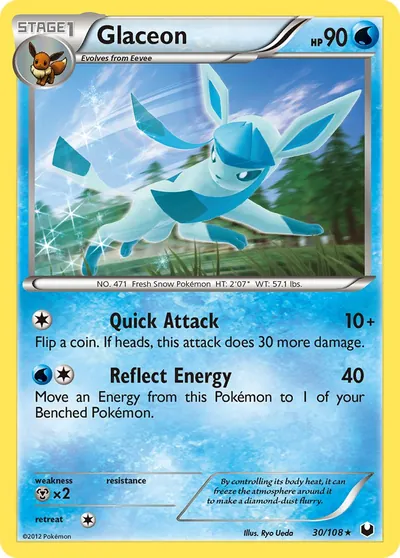 Glaceon - Exploradores da Escuridão - ilustração de Ryo Ueda
